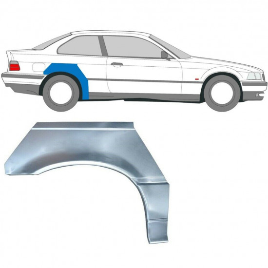 Hátsó sárvédő javító panel hoz BMW E36 3 Cabrio 1990-2000 / Jobb / COUPE 6207