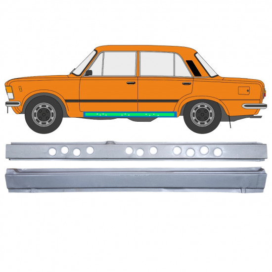 Belső és külső küszöb javító panel hoz Fiat 125p 1968-1991 / Bal / Készlet 12547