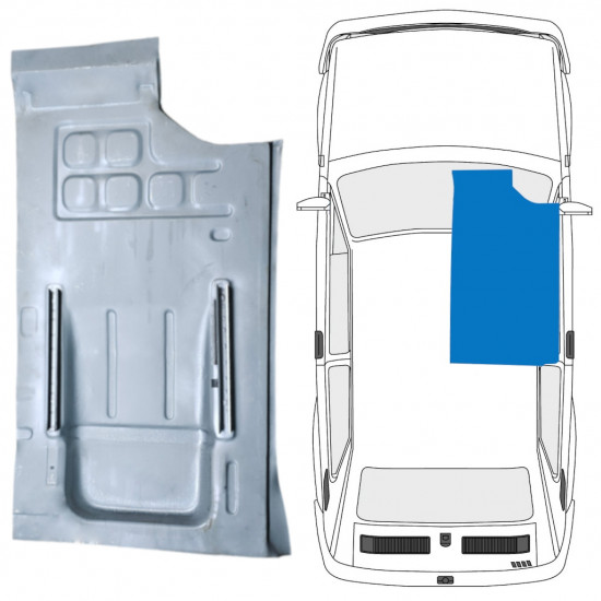 Alsó karosszéria padló javító panel hoz Fiat 126p 1972-2000 / Jobb 7572