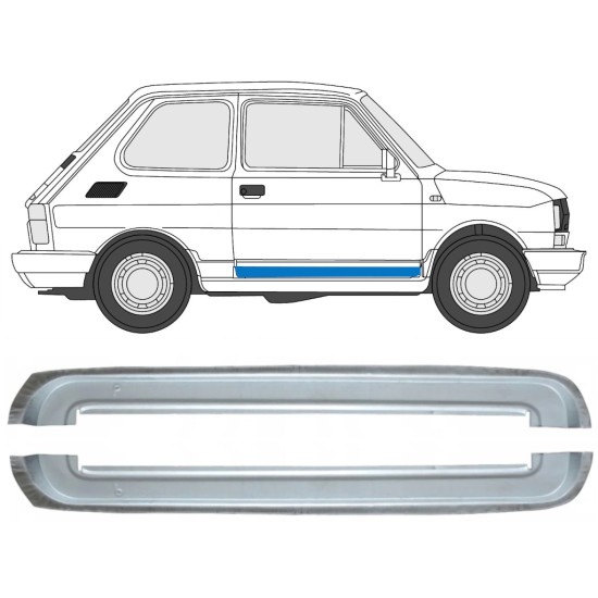 Belső első ajtó javító lemez hoz Fiat 126p 1972-2000 / Bal+Jobb / Készlet 17265