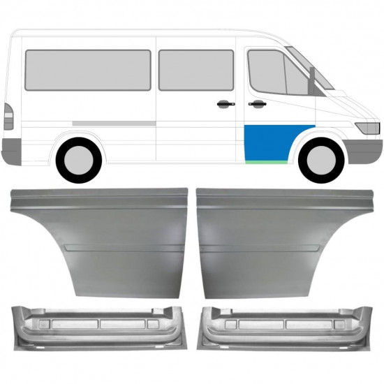 Belső és külső első ajtó javító panel hoz Mercedes Sprinter 1995-2006 / Bal+Jobb / Készlet 10510