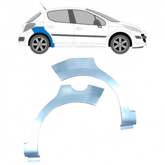 Hátsó sárvédő javító panel hoz Peugeot 207 2006-2013 / Bal+Jobb / Készlet 9513