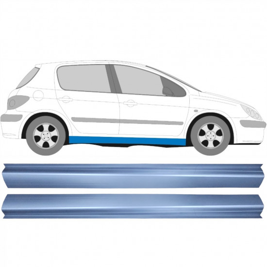 Alsó küszöb javító panel hoz Peugeot 307 2001-2008 / Bal+Jobb / Készlet 10244