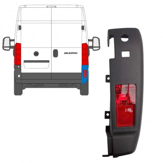 Hátsó lökhárító sarok lámpával hoz Fiat Ducato 2006-2018 / Jobb /  10077