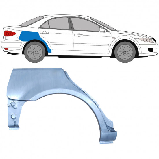 Hátsó sárvédő javító panel hoz Mazda 6 2002-2008 / Jobb / HATCHBACK 6135