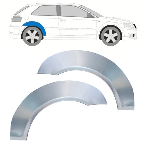 Hátsó sárvédő javító panel hoz Audi A3 8P 2003-2012 / Bal+Jobb / Készlet 16321