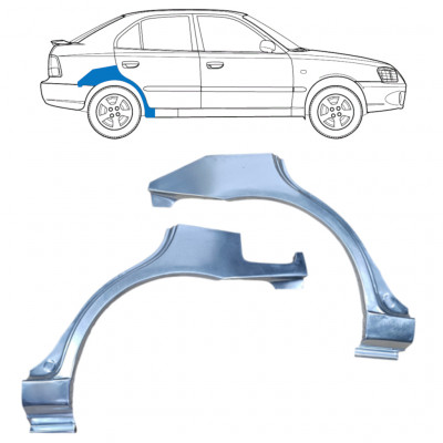 Hátsó sárvédő javító panel hoz Hyundai Accent 2000-2006 / Bal+Jobb / Készlet 9881