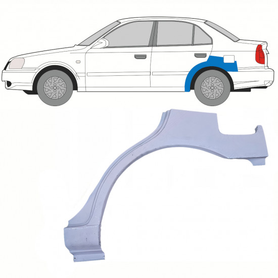 Hátsó sárvédő javító panel hoz Hyundai Accent 2000-2006 / Bal 8503