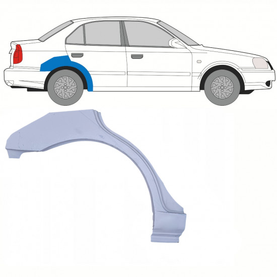 Hátsó sárvédő javító panel hoz Hyundai Accent 2000-2006 / Jobb 8502