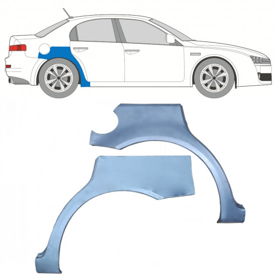 Hátsó sárvédő javító panel hoz Alfa Romeo 159 2005-2012 / Bal+Jobb / Készlet 10625