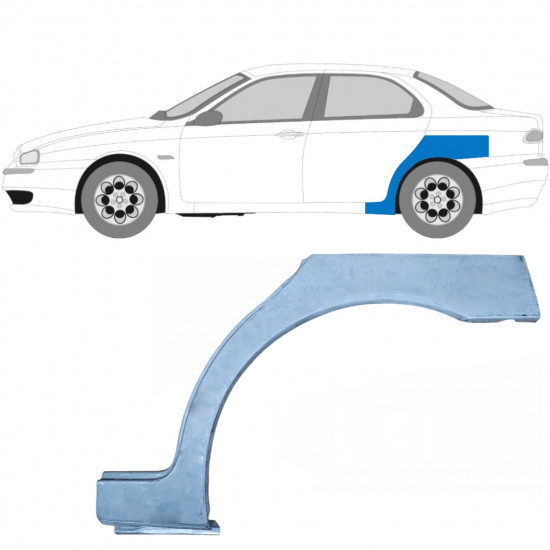 Hátsó sárvédő javító panel hoz Alfa Romeo 156 1997-2005  / Bal / SEDAN 5401