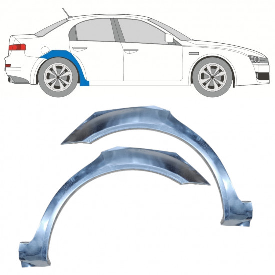 Hátsó sárvédő javító panel hoz Alfa Romeo 159 2005-2012 / Bal+Jobb / Készlet 9915