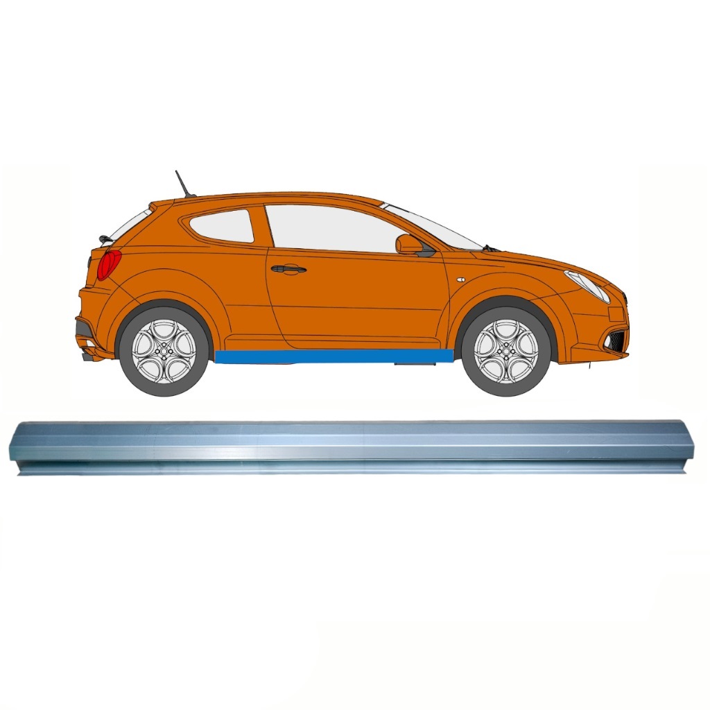 Küszöb Javító Panel Hoz Alfa Romeo Mito 2008- / Bal = Jobb (Szimmetrikus) 10707