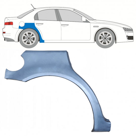 Hátsó sárvédő javító panel hoz Alfa Romeo 159 2005-2012 / Jobb 7836