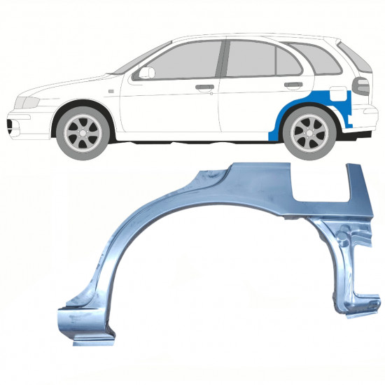 Kerék mögötti hátsó sárvédő javító panel hoz Nissan Almera 1995-2000 / Bal 10222