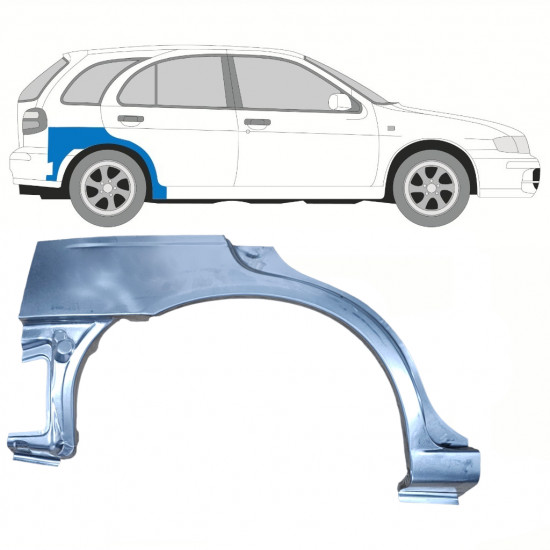 Kerék mögötti hátsó sárvédő javító panel hoz Nissan Almera 1995-2000 / Jobb 10221