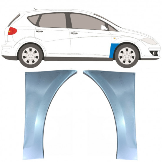 Első sárvédő javító panel hoz Seat Altea Toledo 2004-2015 / Bal+Jobb / Készlet 9443