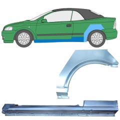 Küszöb és hátsó sárvédő javító panel hoz Opel Astra G 1998-2009 / Bal / COUPE / CABRIO / Készlet 12593