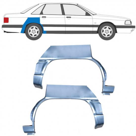 Hátsó sárvédő javító panel hoz Audi 100 C3 1982-1991 / Bal+Jobb / Készlet 9993