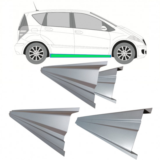 Belső és külső küszöb javító panel hoz Mercedes A-class 2004-2012 / Bal = Jobb (szimmetrikus) 11156