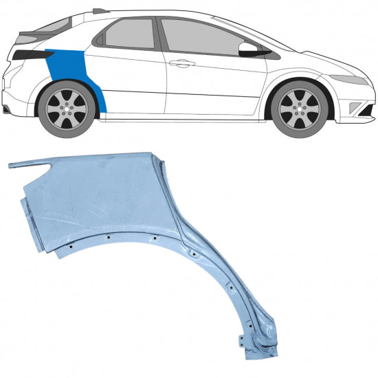 Hátsó sárvédő javító panel hoz Honda Civic 2005-2011 / Jobb 6634