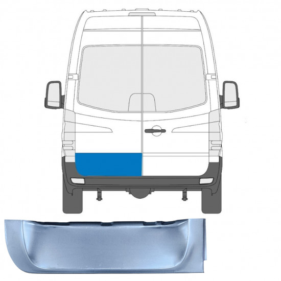 Alsó hátsó ajtó javító panel hoz Mercedes Sprinter 2006- / Bal 6789