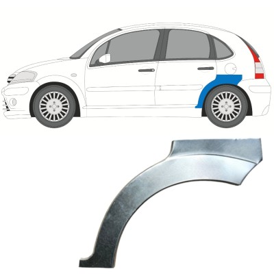 Hátsó sárvédő javító panel hoz Citroen C3 2002-2010 / Bal 14768