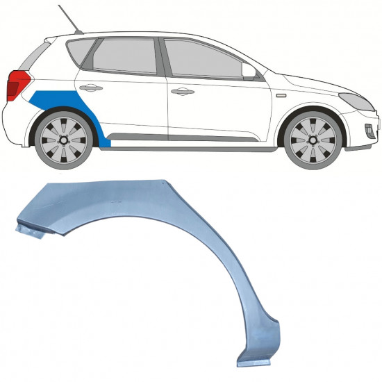 Hátsó sárvédő javító panel hoz Kia Ceed 2006-2012 / Jobb 11740