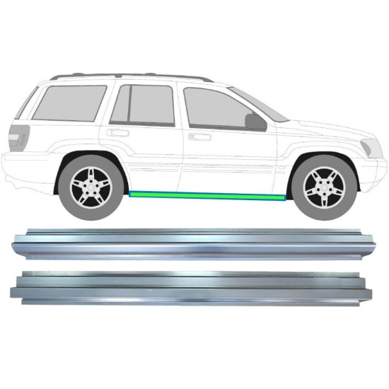 Belső és külső küszöb javító panel hoz Jeep Grand Cherokee 1998-2005 / Bal = Jobb (szimmetrikus) / Készlet 17005