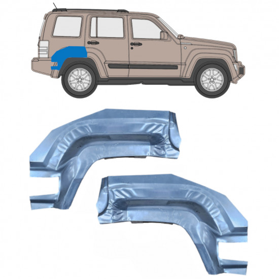 Hátsó sárvédő hátsó rész javító panel hoz Jeep Liberty 2008-2013 / Bal+Jobb / Készlet 9955