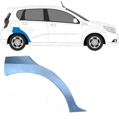 Hátsó sárvédő javító panel hoz Chevrolet Aveo 2003-2008 / Jobb / HATCHBACK 6434