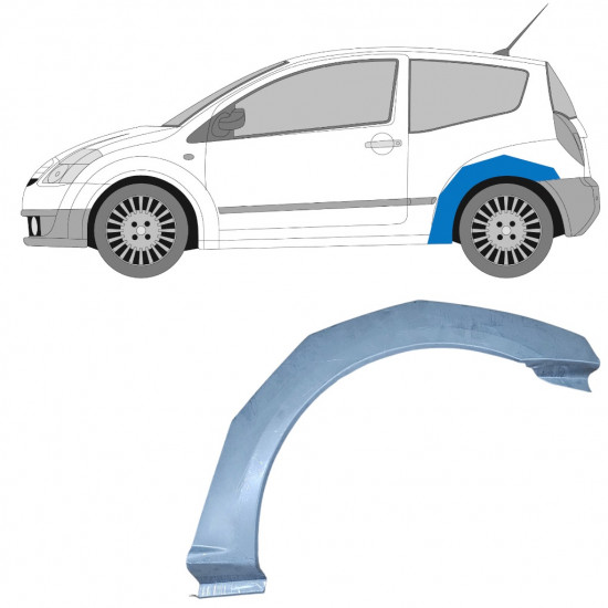 Hátsó sárvédő javító panel hoz Citroen C2 2003-2009 / Bal 11384