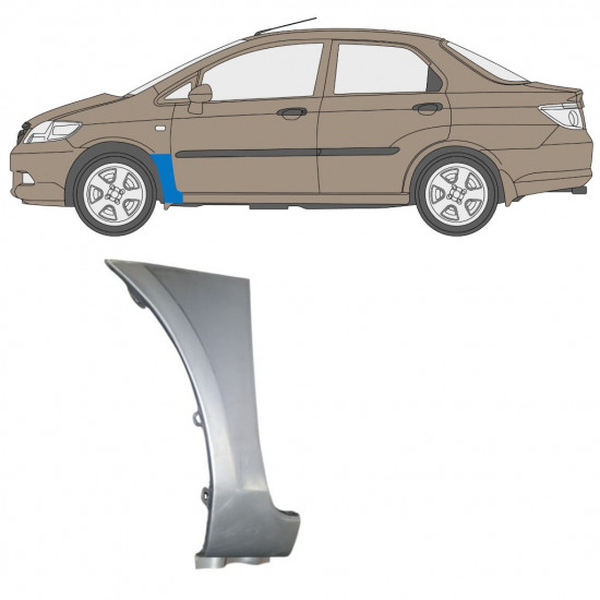 Első sárvédő javító panel hoz Honda City 2002-2008 / Bal 7674