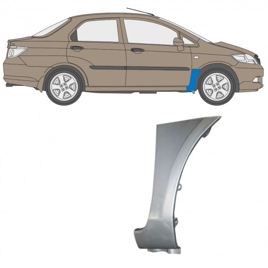 Első sárvédő javító panel hoz Honda City 2002-2008 / Jobb 7673