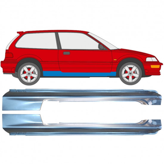 Teljes küszöb hoz Honda Civic 1987-1991 / Bal+Jobb / Készlet 9537