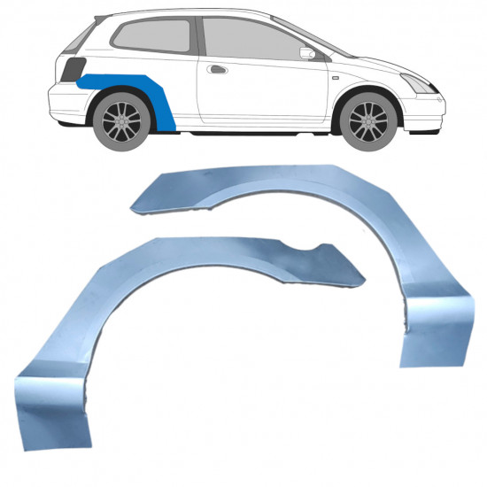 Hátsó sárvédő javító panel hoz Honda Civic 2001-2005 / Bal+Jobb / Készlet 9665