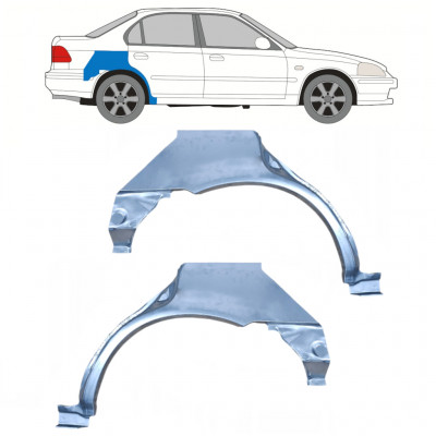 Hátsó sárvédő javító panel hoz Honda Civic 1995-2001 / Bal+Jobb / Készlet 9801