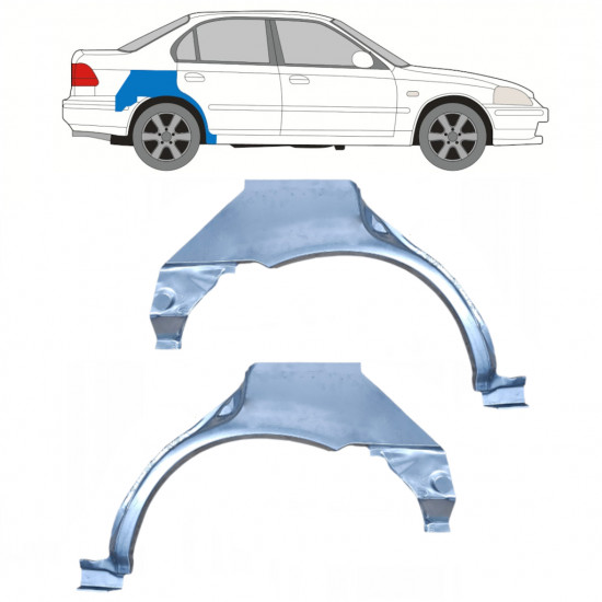 Hátsó sárvédő javító panel hoz Honda Civic 1995-2001 / Bal+Jobb / Készlet 9801