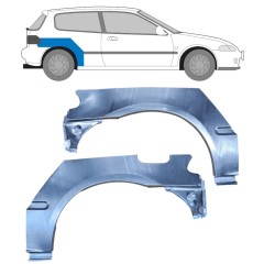 Hátsó sárvédő javító panel hoz Honda Civic 1991-1995 / Bal+Jobb / Készlet 10424
