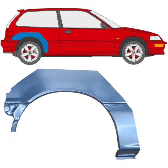 Hátsó sárvédő javító panel hoz Honda Civic 1987-1991 / Jobb 6630