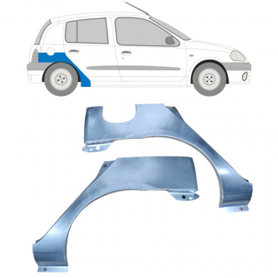 Hátsó sárvédő javító panel hoz Renault Clio 1998-2012 / Bal+Jobb / Készlet 9682