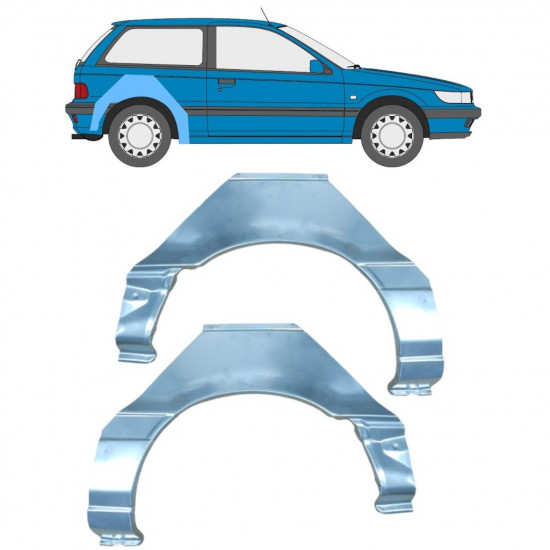 Hátsó sárvédő javító panel hoz Mitsubishi Colt 1988-1992 / Bal+Jobb / Készlet 11017