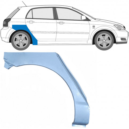 Hátsó sárvédő javító panel hoz Toyota Corolla 2001-2007 / Jobb 7043