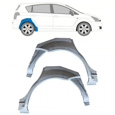 Hátsó sárvédő javító panel hoz Toyota Corolla Verso 2004-2009 / Bal+Jobb / Készlet 9912
