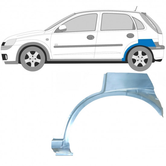 Hátsó sárvédő javító panel hoz Opel Corsa 2000-2010 / Bal 6886