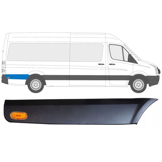 Hátsó sárvédő oldali díszítő elem kerék mögött lámpával hoz Volkswagen Crafter 2005-2017 / Jobb / Készlet 13995