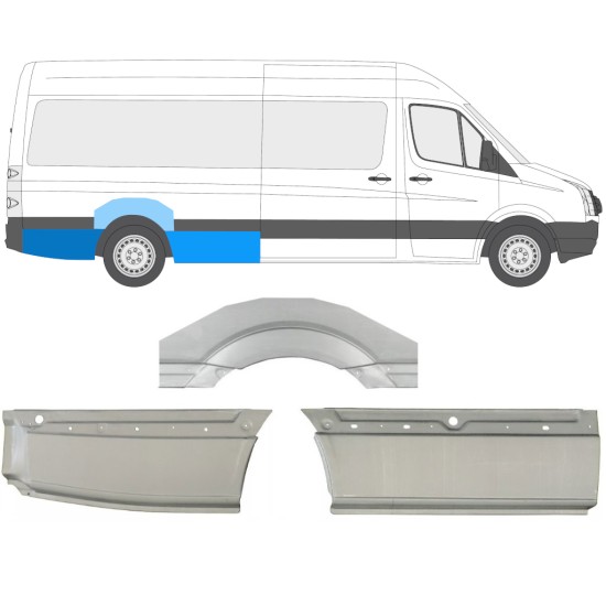 Hátsó sárvédő javító panel hoz Volkswagen Crafter 2005-2017 / Jobb / Készlet 13943
