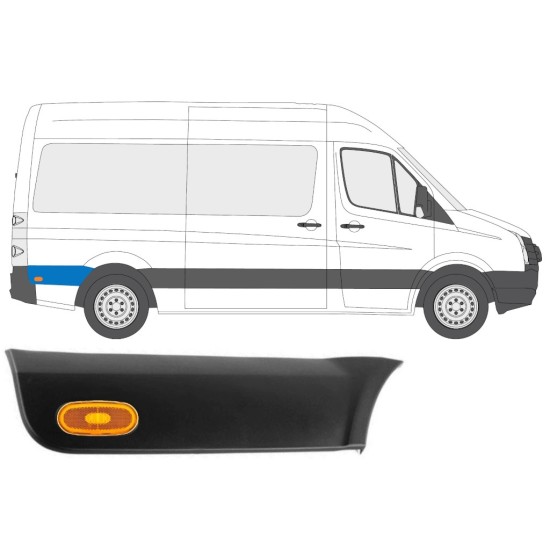 Hátsó sárvédő oldali díszítő elem lámpával hoz Volkswagen Crafter 2005-2017 / Jobb / Készlet 14150