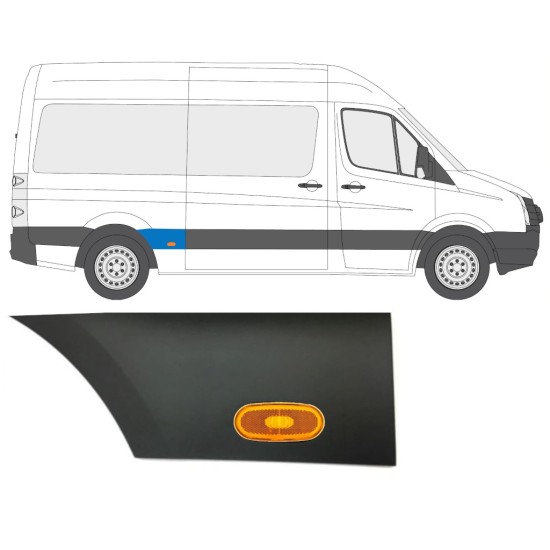 Hátsó sárvédő oldali díszítő elem lámpával hoz Volkswagen Crafter 2005-2017 / Jobb / Készlet 14088