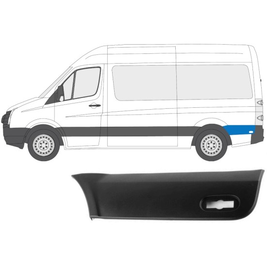 Hátsó sárvédő oldali díszítőelem kerék mögött hoz Volkswagen Crafter 2005-2017 / Bal 13690